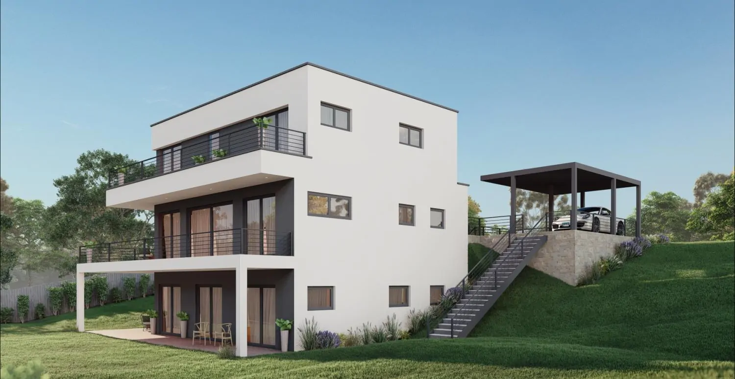 Baugrundstück mit Visualisierung