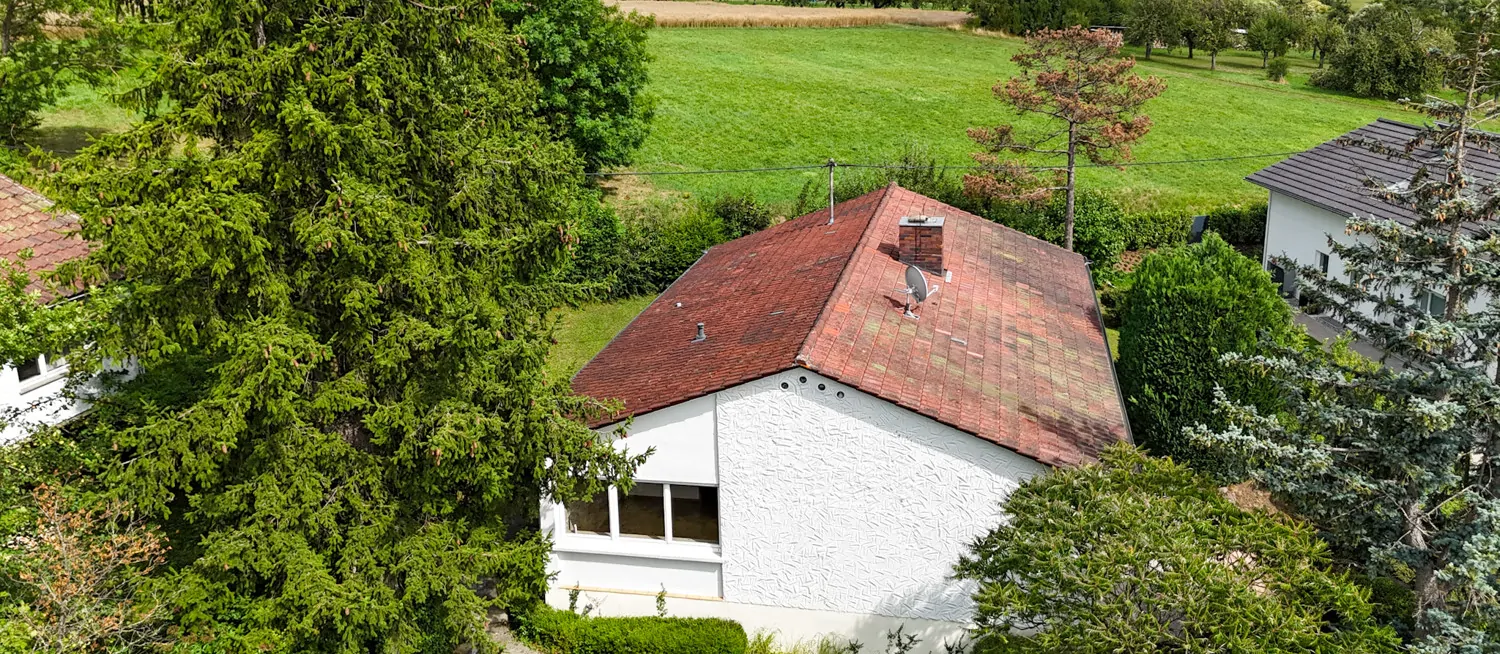 Drohnenaufnahme ins Grüne
