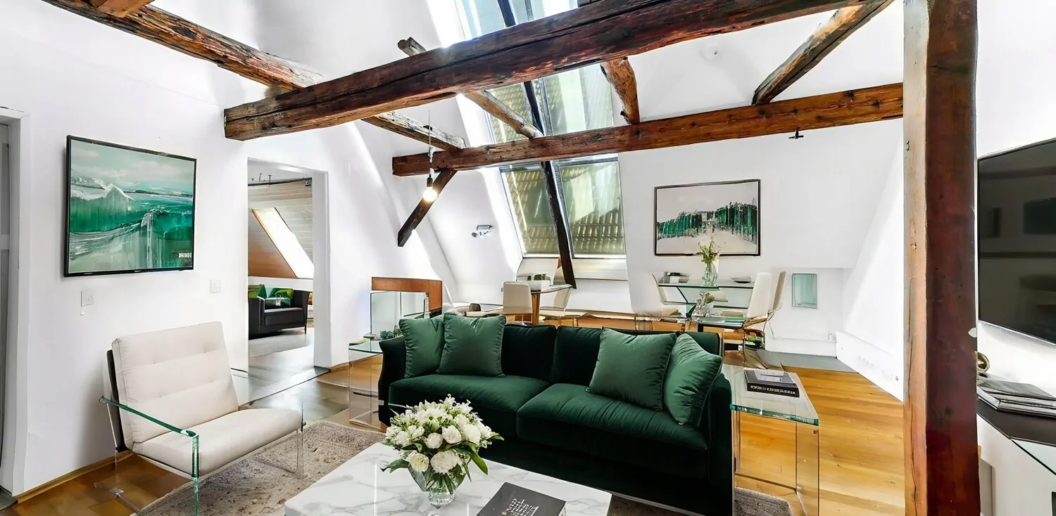 Visualisierung Wohnbereich Dachgeschoss