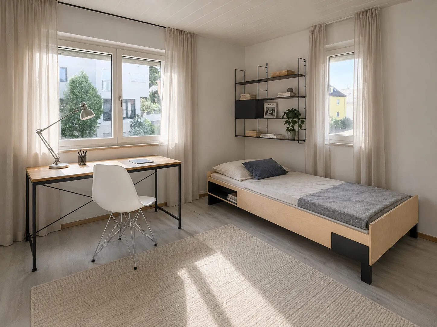 Jugendzimmer KI generiert Straßenseite