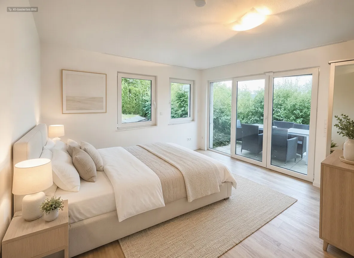 Gäste Zimmer KI möbiliert
