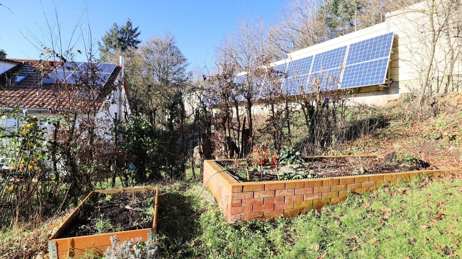 Garten mit Hochbeeten