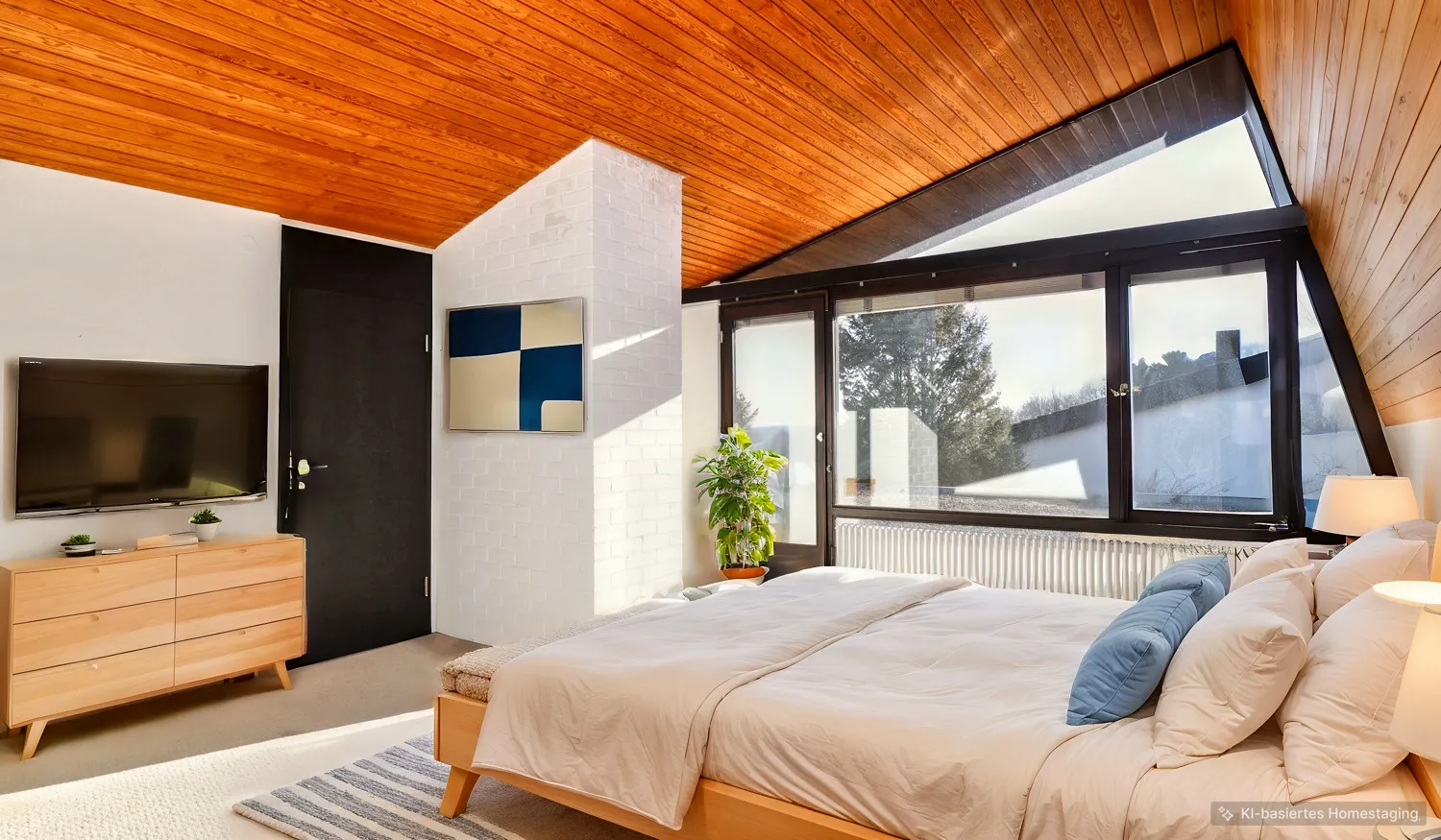 Schlafzimmer DG mit Beispielmöblierung