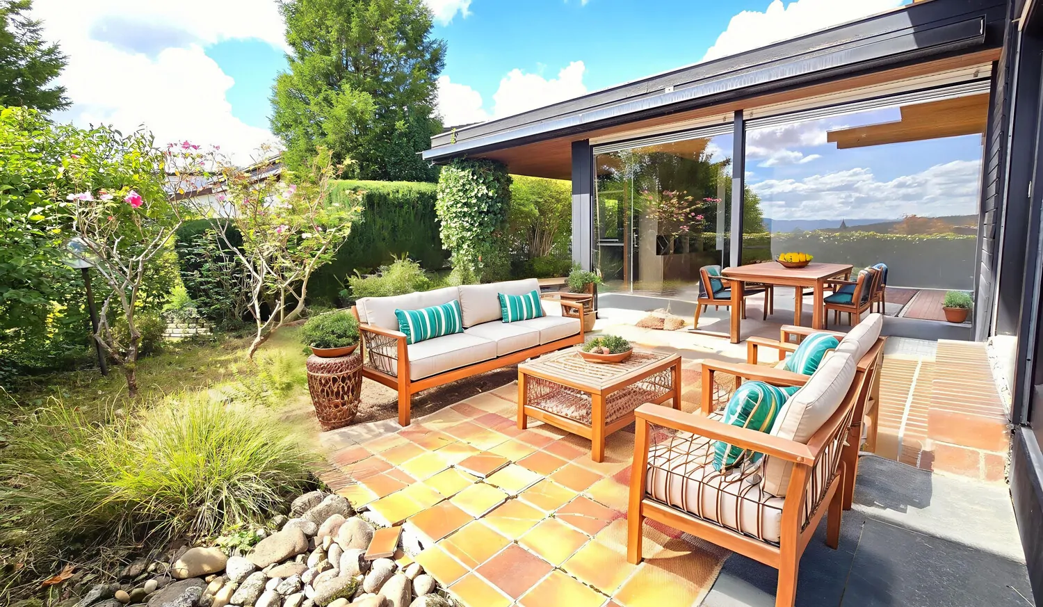 Terrasse SO mit Beispielmöblierung