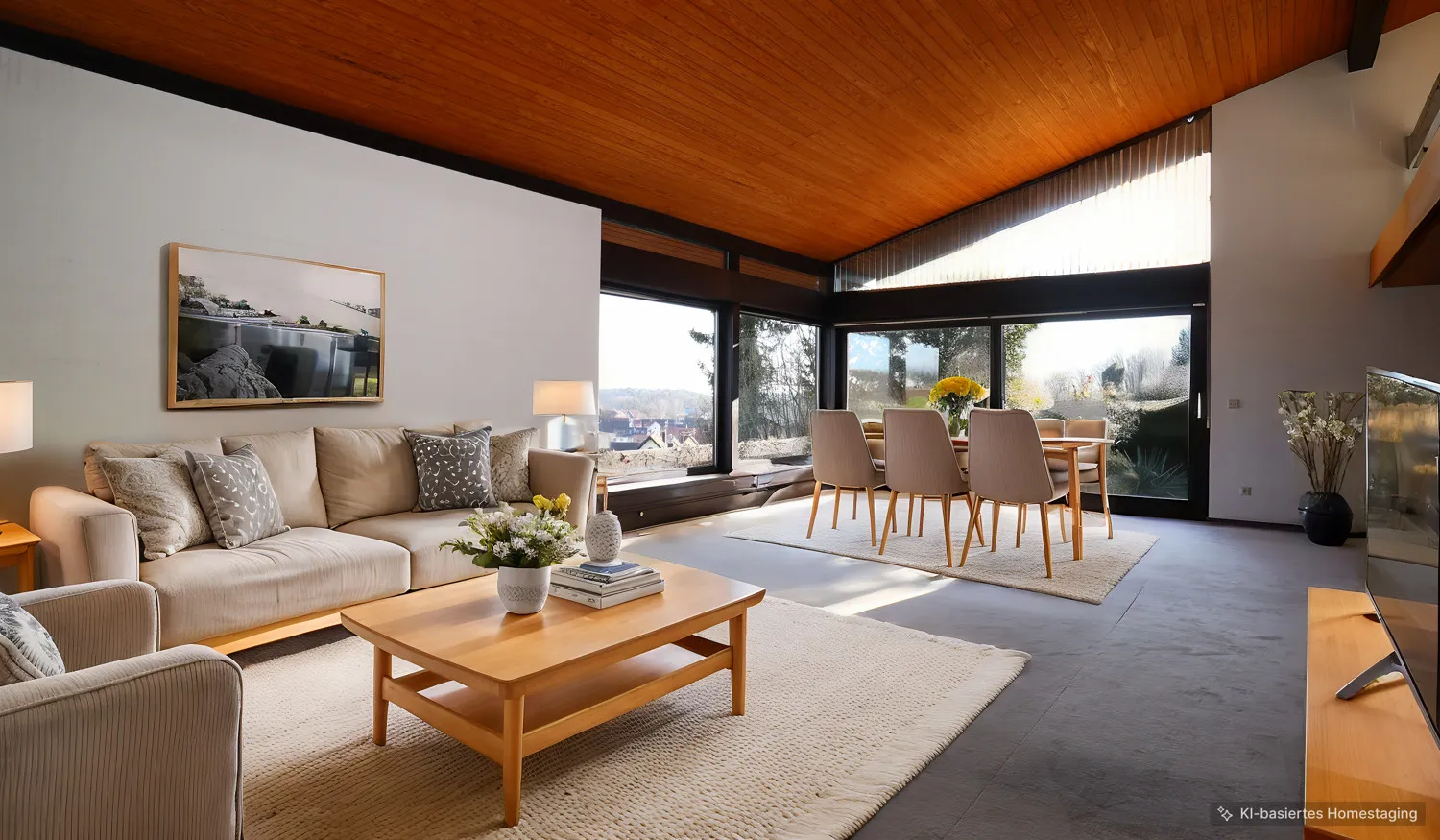 Wohnbereich EG mit Beispielmöblierung