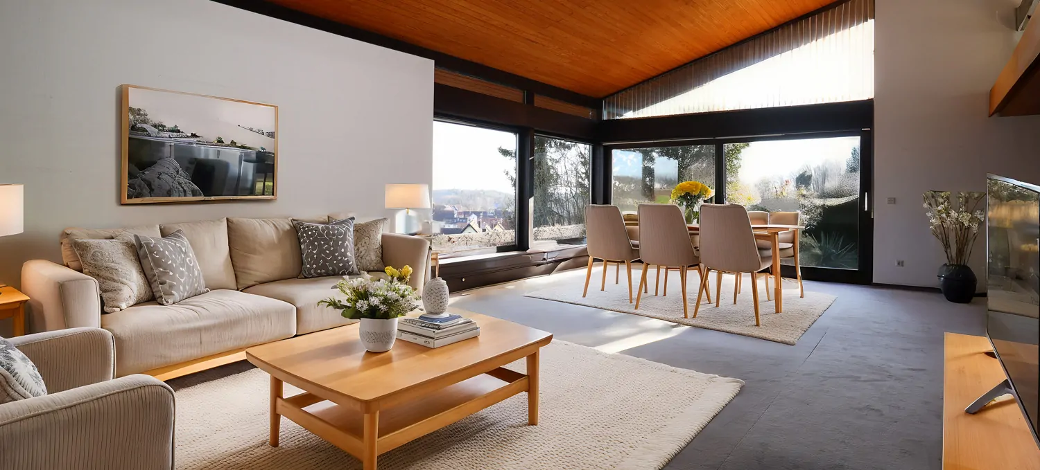 Wohnbereich EG mit Beispielmöblierung