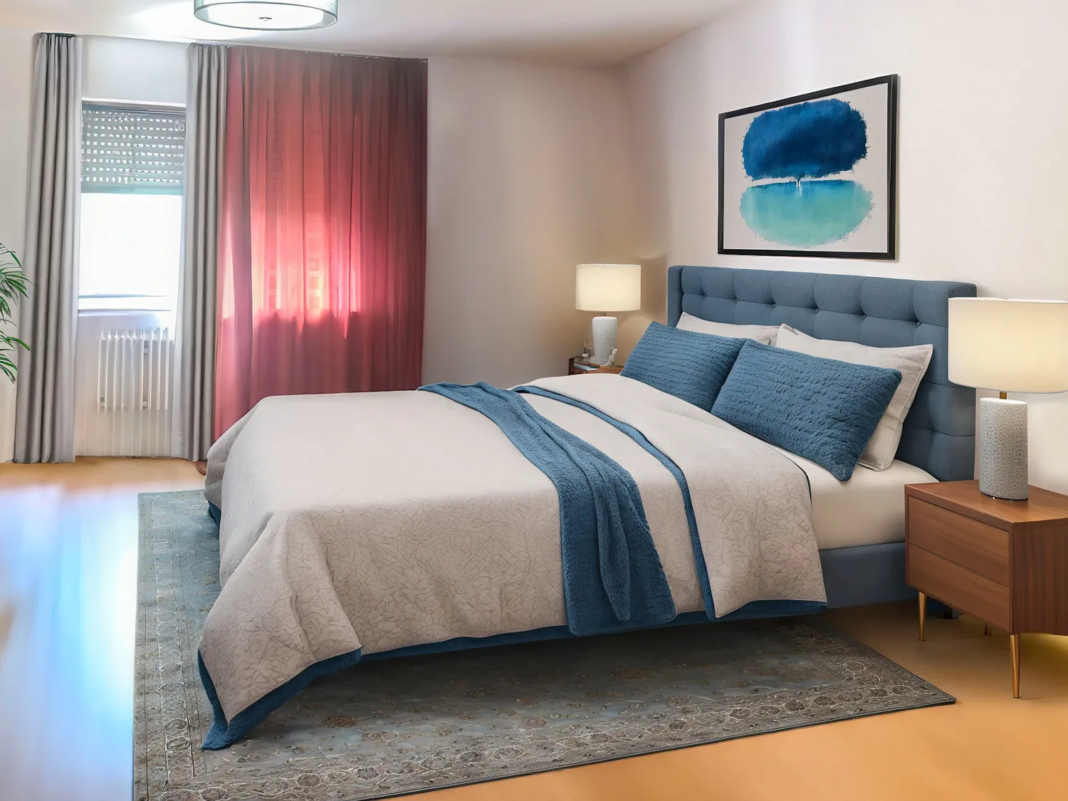 Schlafzimmer mit Beispielmöbel