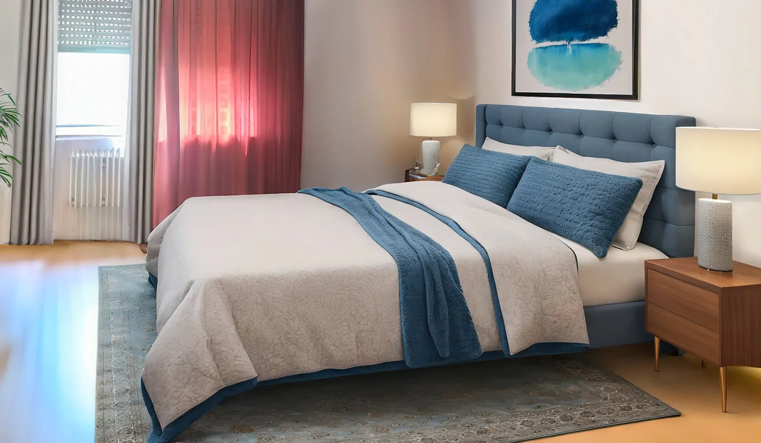 Schlafzimmer mit Beispielmöbel