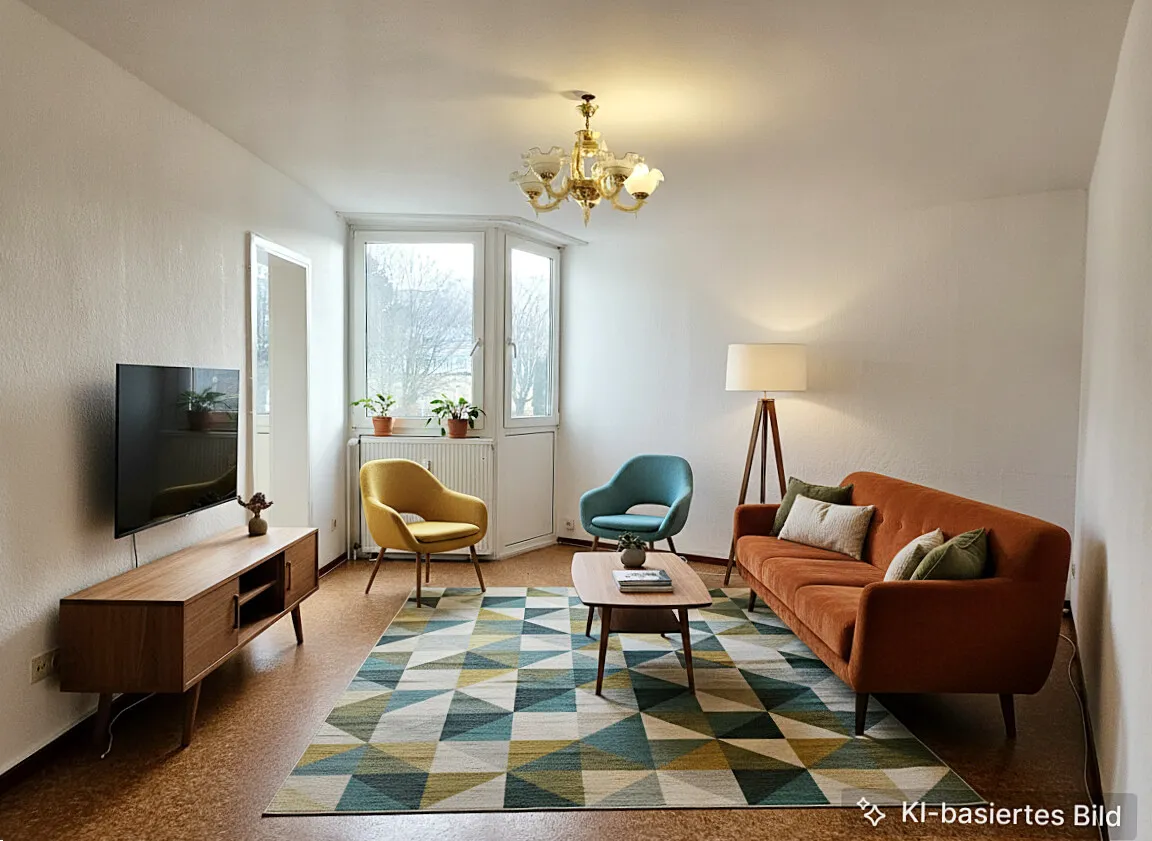 Wohnzimmer mit Beispielmöblierung