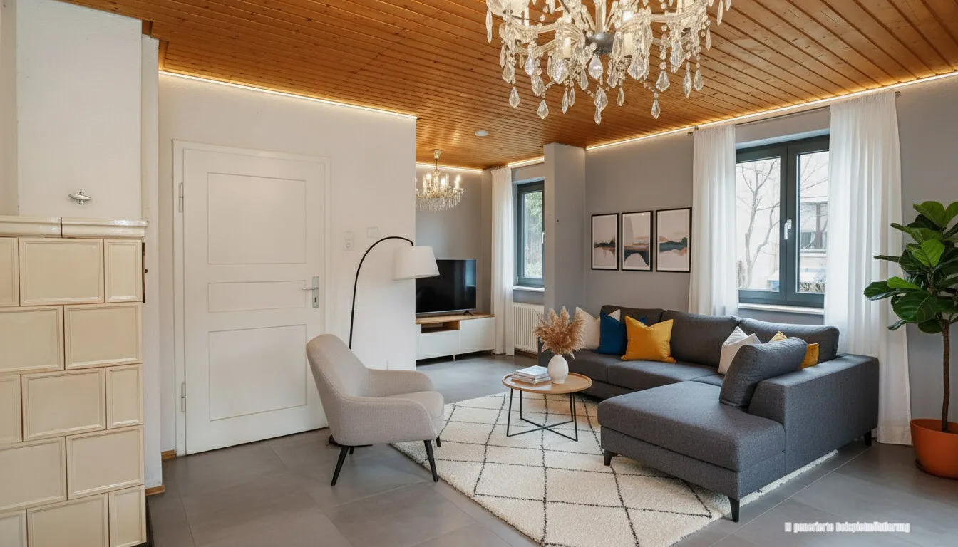 Wohnzimmer EG mit Beispielmöblierung