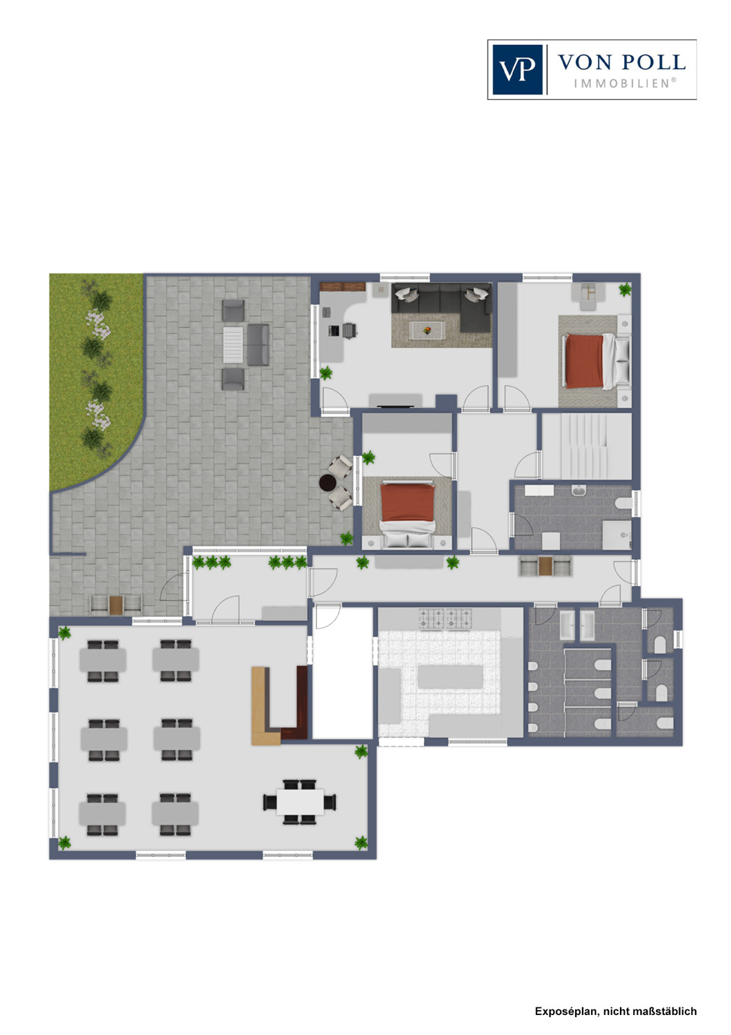 Grundriss EG mit Terrasse
