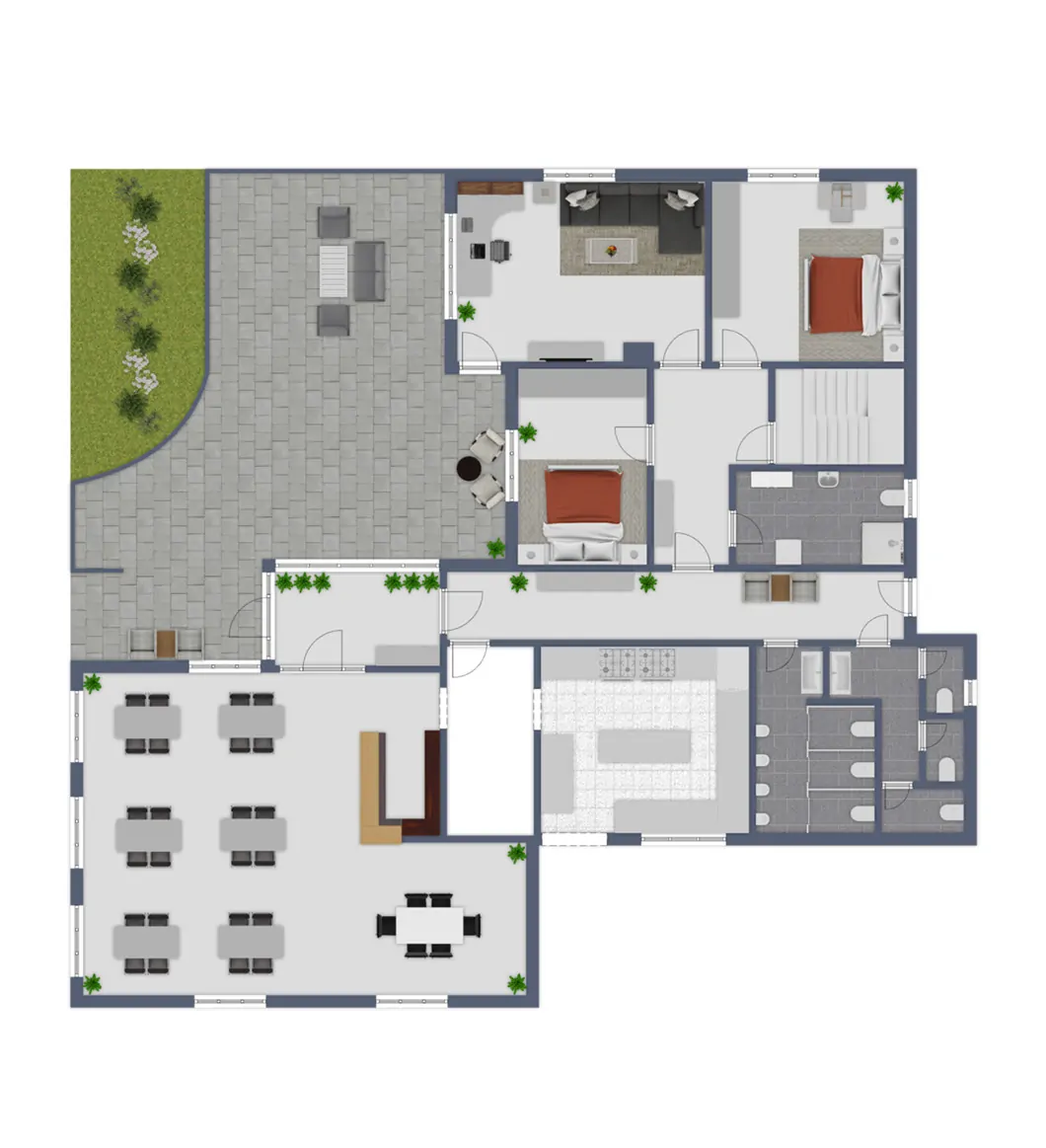 Grundriss EG mit Terrasse