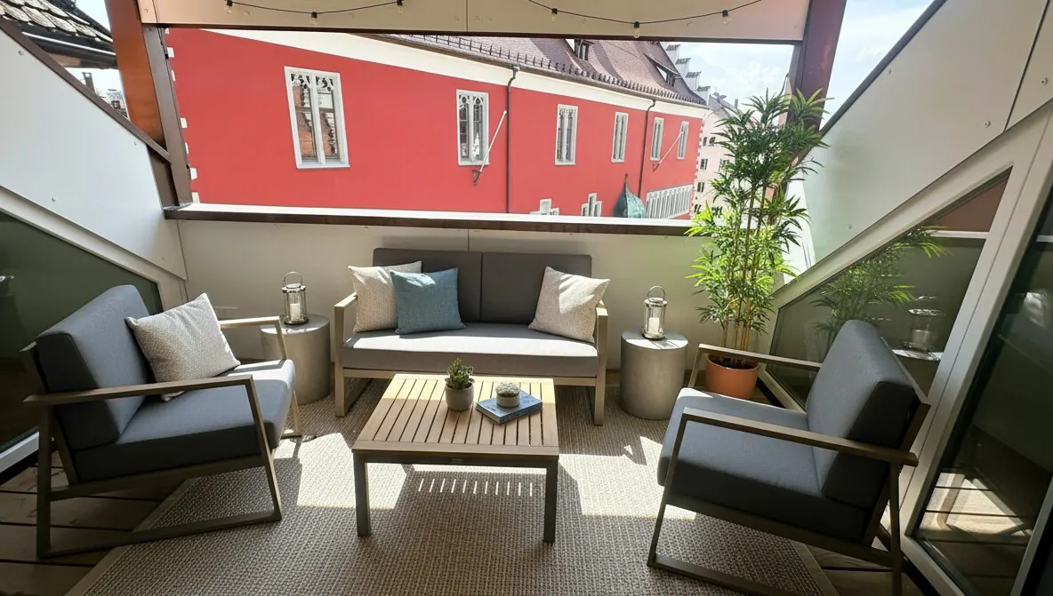 überdachte Loggia / KI Homestaging