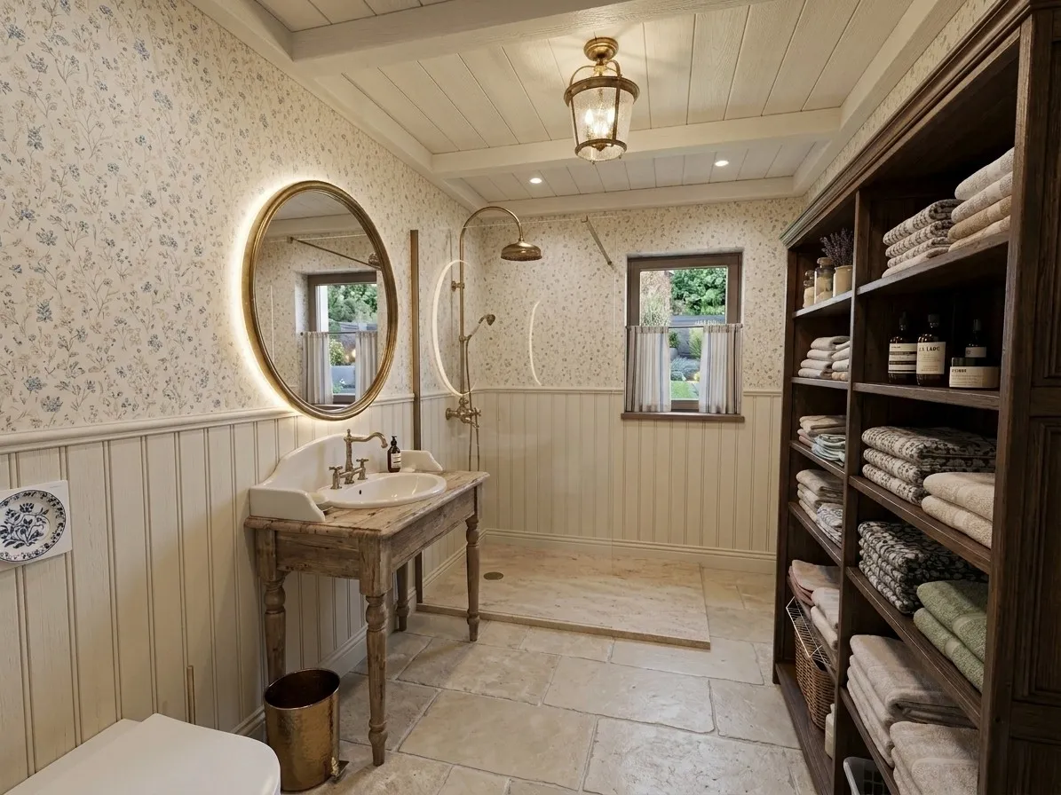 Badezimmer als Renovierungsvorschlag mit KI