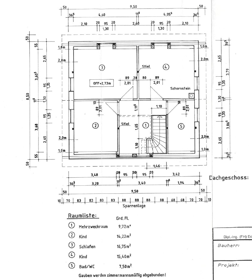Grundriss Dachgeschoss
