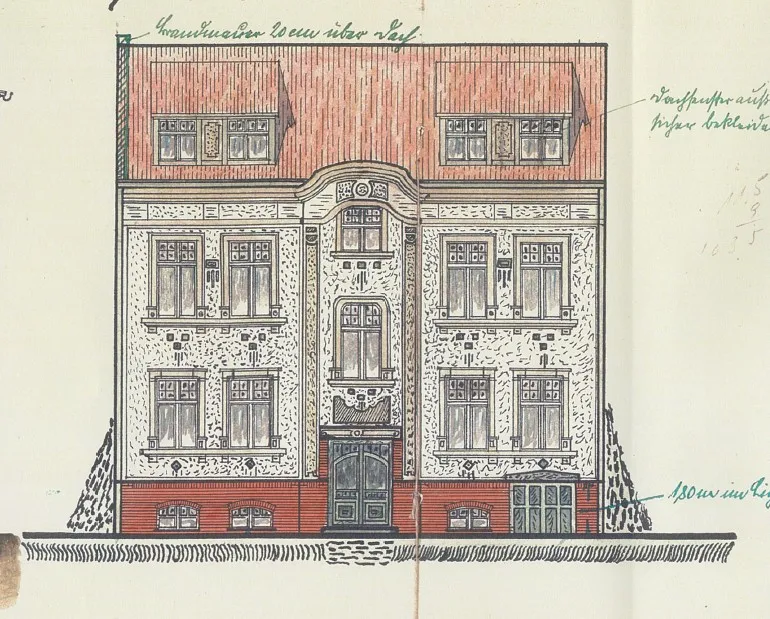 Zeichnung Ansicht 1909