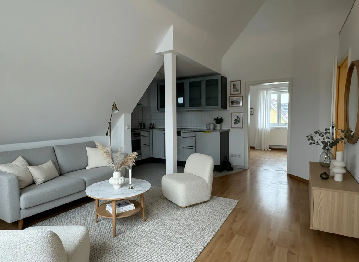 Wohnbereich - digital möbliert