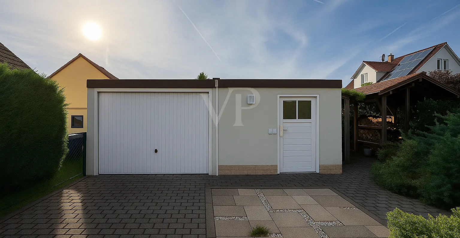 Garage, Werkstatt und Kaminholzlager - Frontansicht