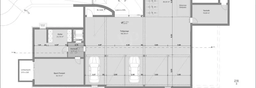Untergeschoss mit 5 Stellplätzen