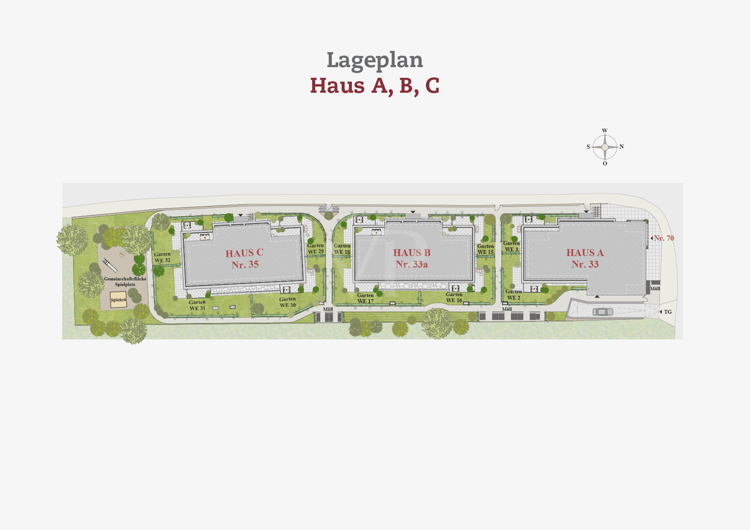 Lageplan Haus A,B,C