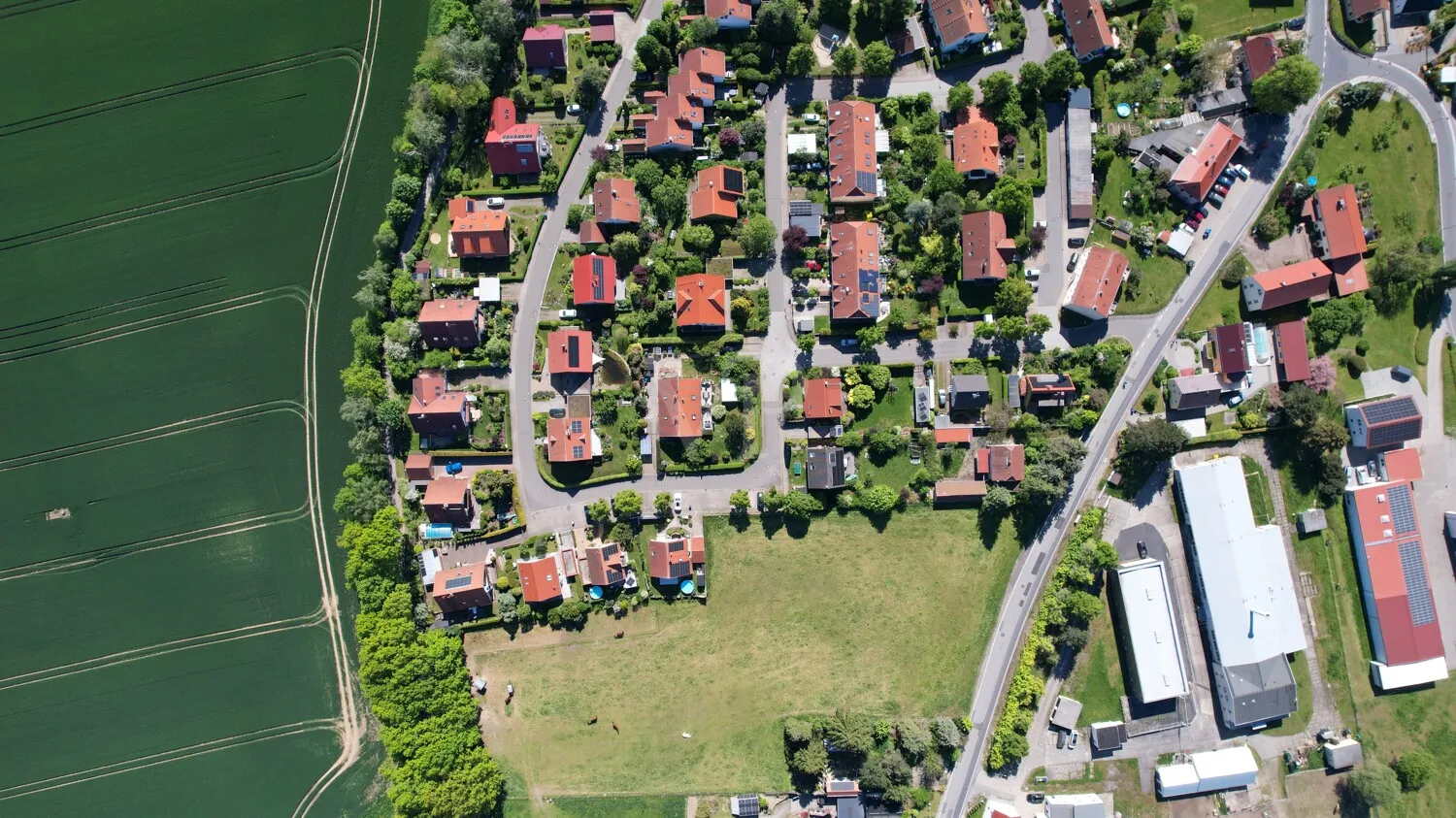 Blick auf das Wohngebiet