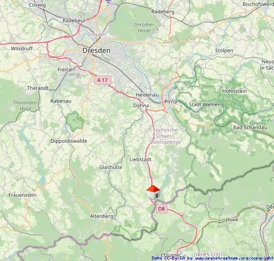 Makrolage mit Entfernung zu Dresden