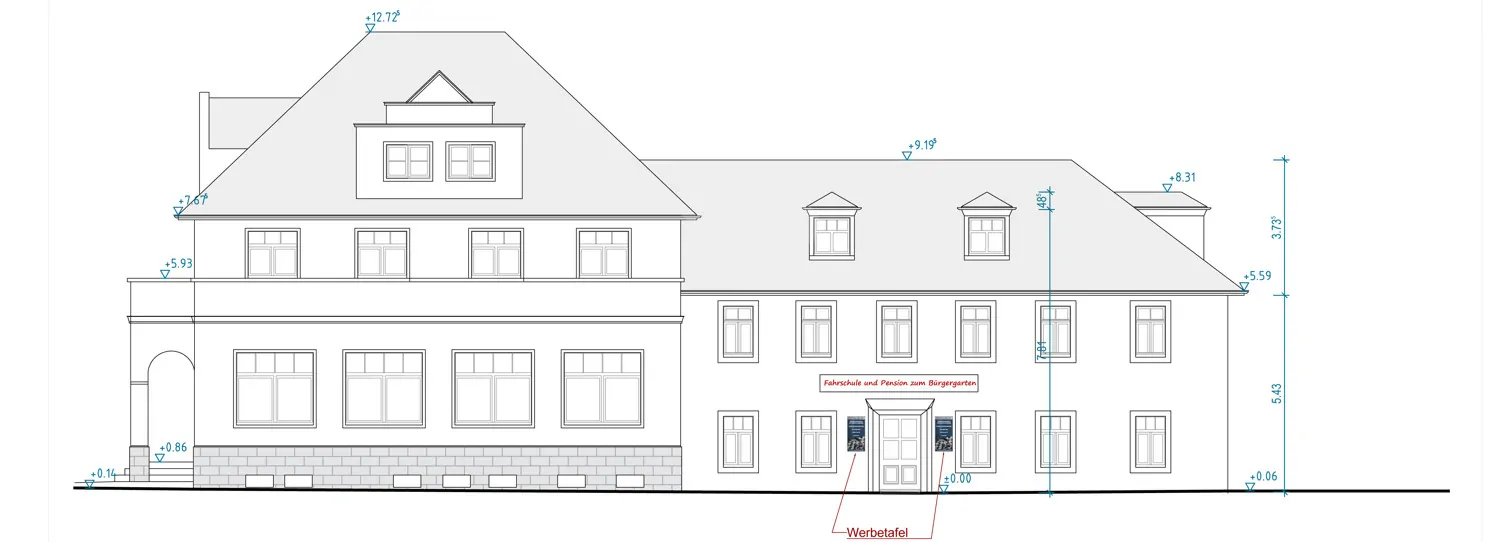 Außenansicht projektiert