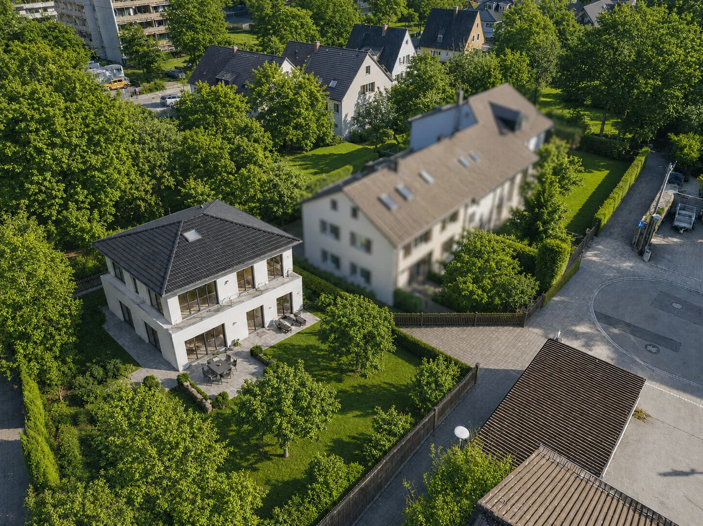Visualisiertes Grundstück mit Neubau