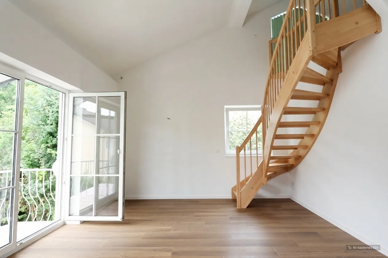 Schlafzimmer mit Balkon und Galerie