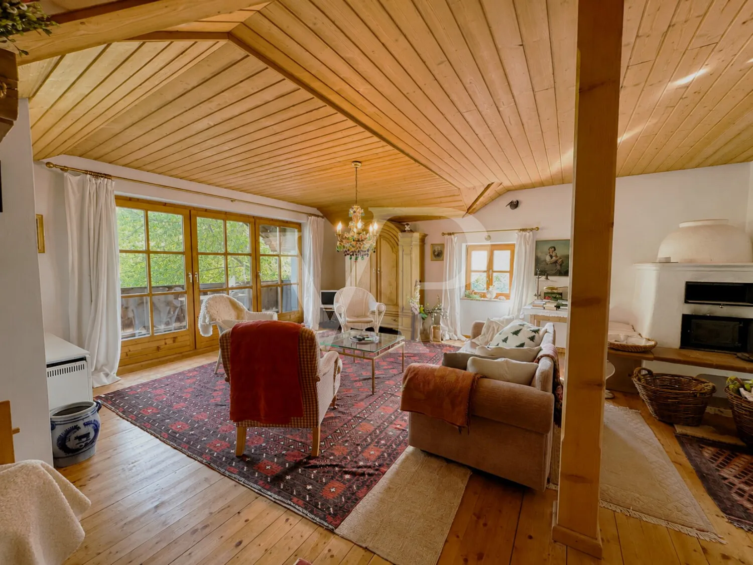 Wohnzimmer, Wohnung im DG