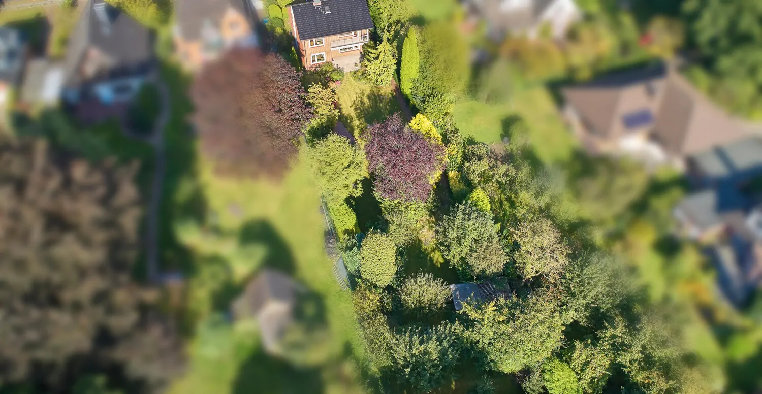 Drohnenansicht Gartenseite