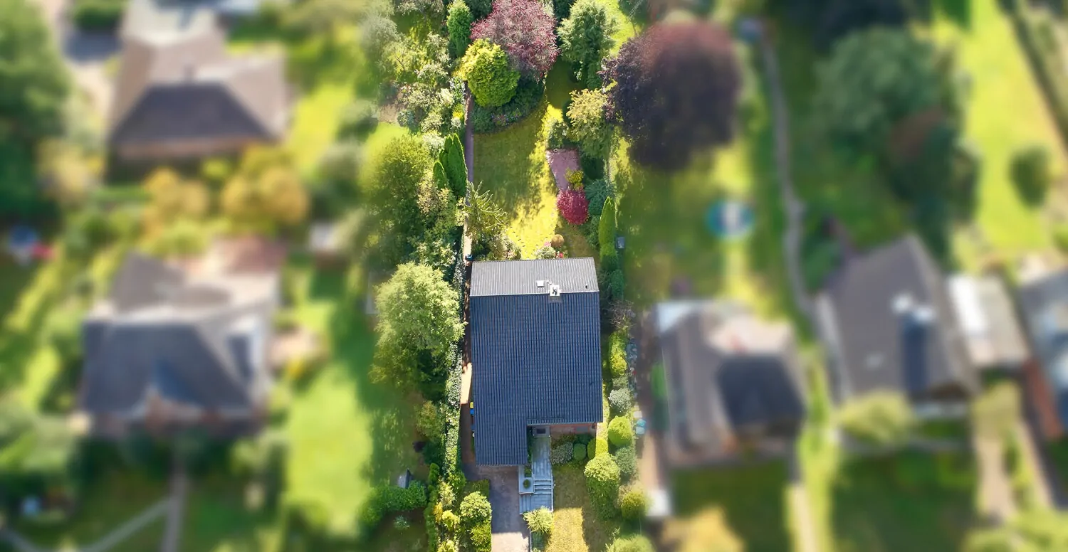 Drohnenansicht Vorgarten