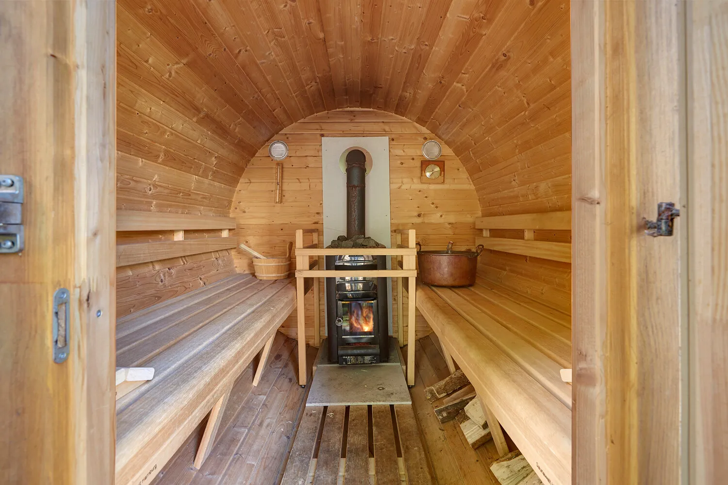 Blick in die Sauna