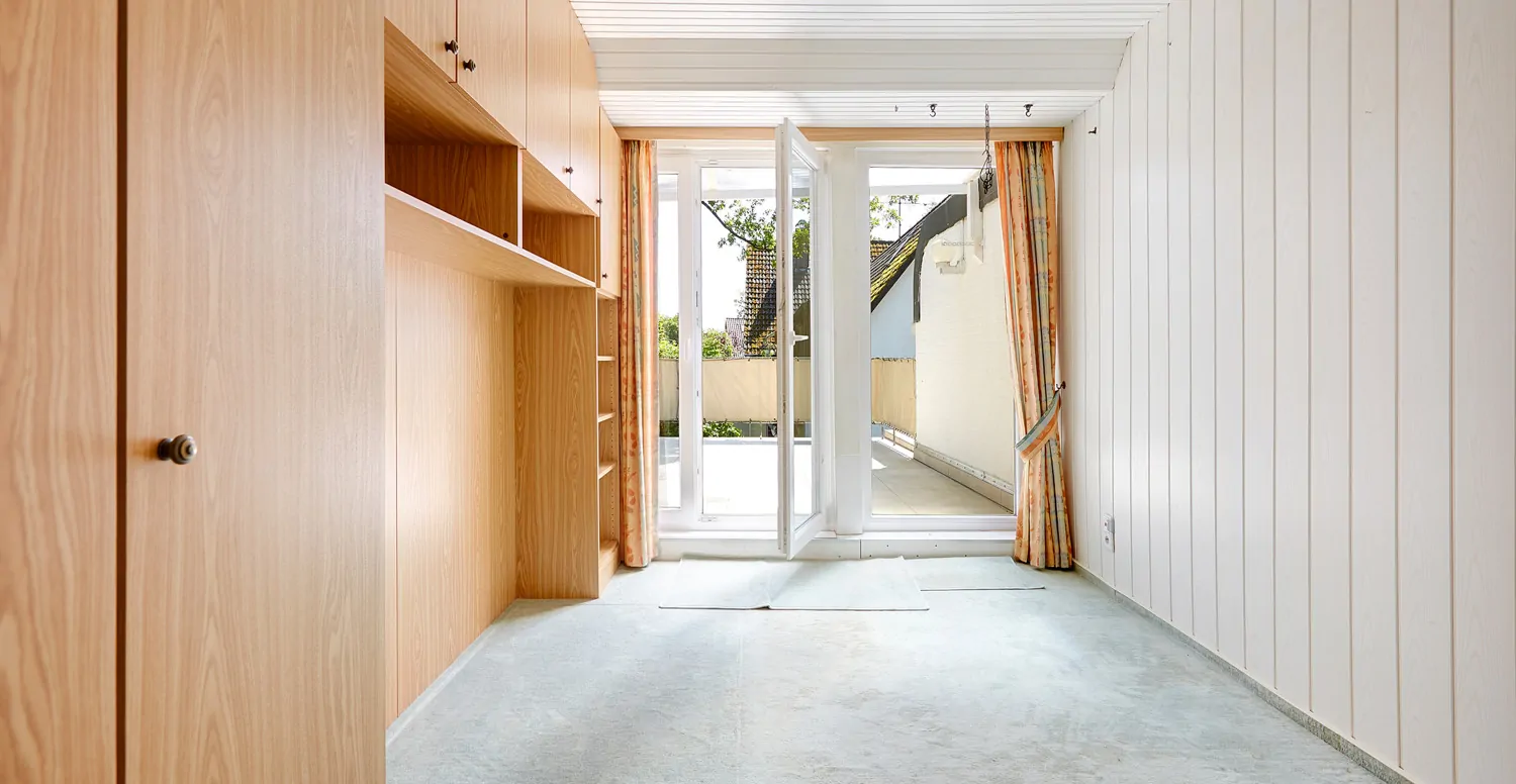 Schlafzimmer mit Dachterrasse