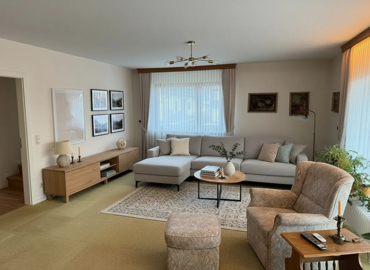 Stockstadt Wohnzimmer KI