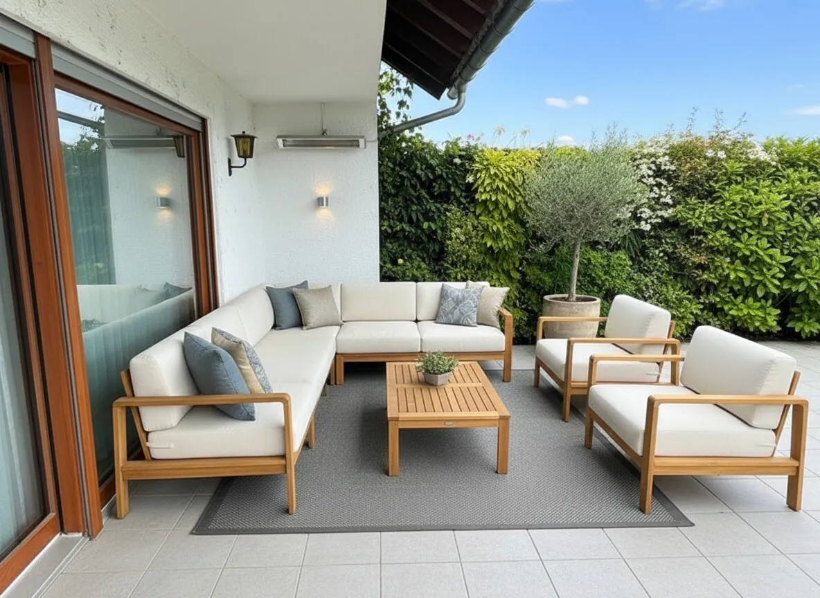Stockstadt Terrasse groß KI