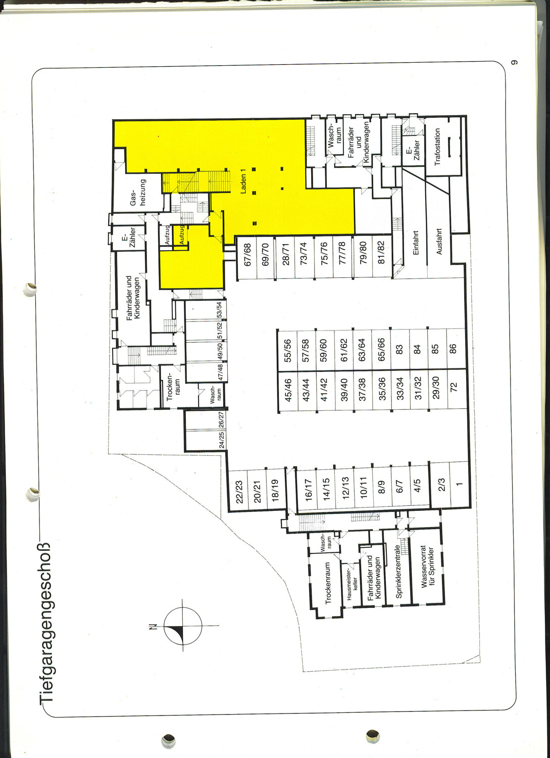 Tiefgaragenplan Residenz Bavaria