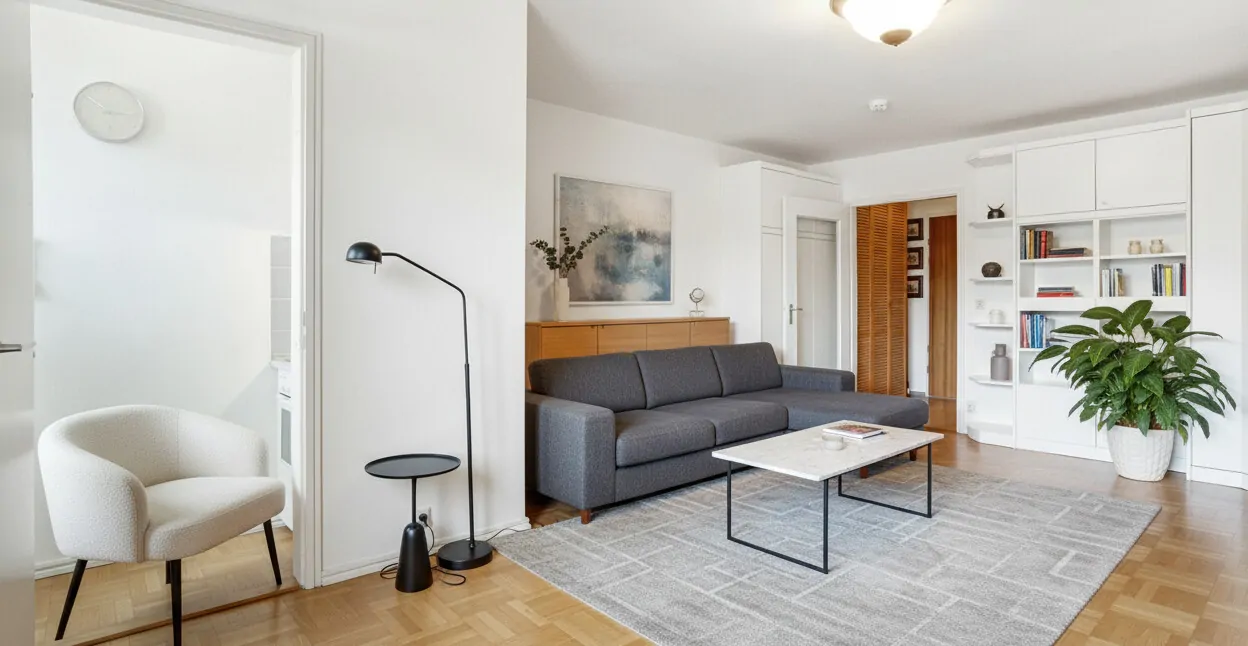 Wohn-/Schlafzimmer Möblierungsvorschlag