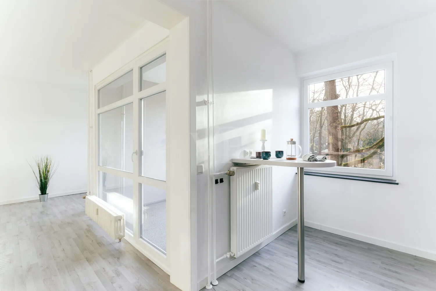 Blick zum Balkon