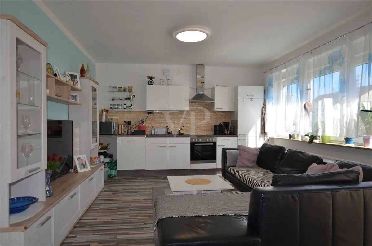 UG: Wohn-/Esszimmer mit Küchenzeile