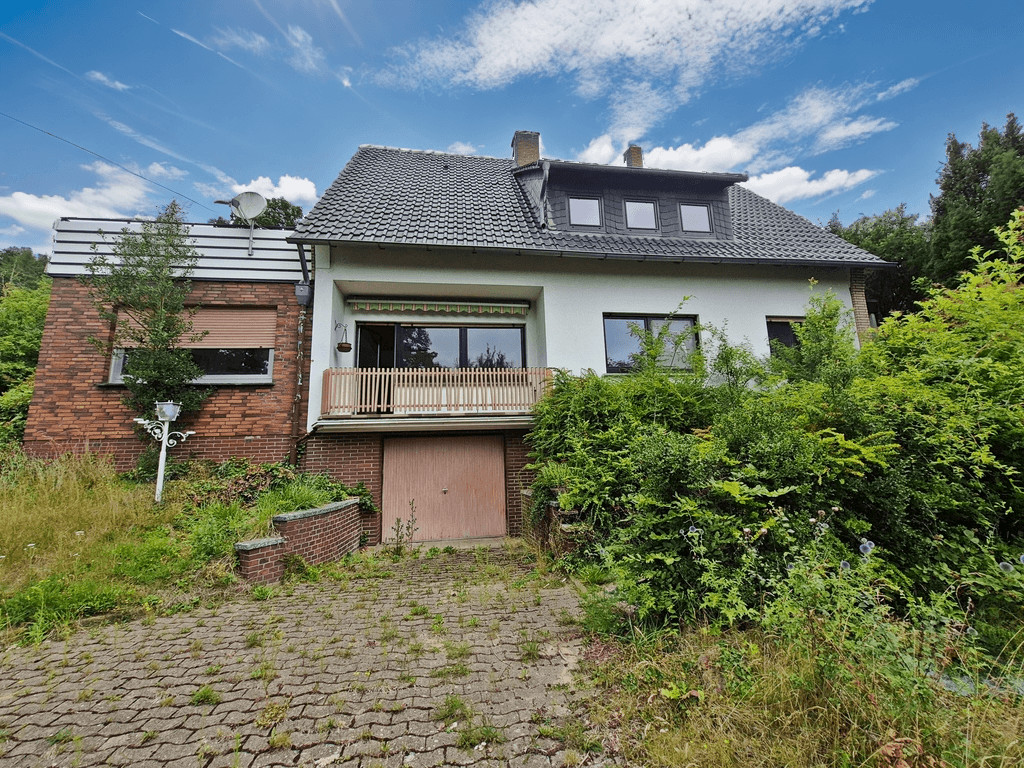 Garage und Zufahrt