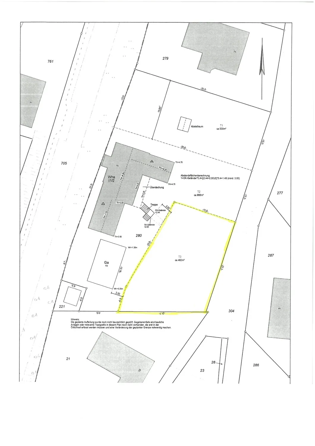 Lageplan Flurstück 391