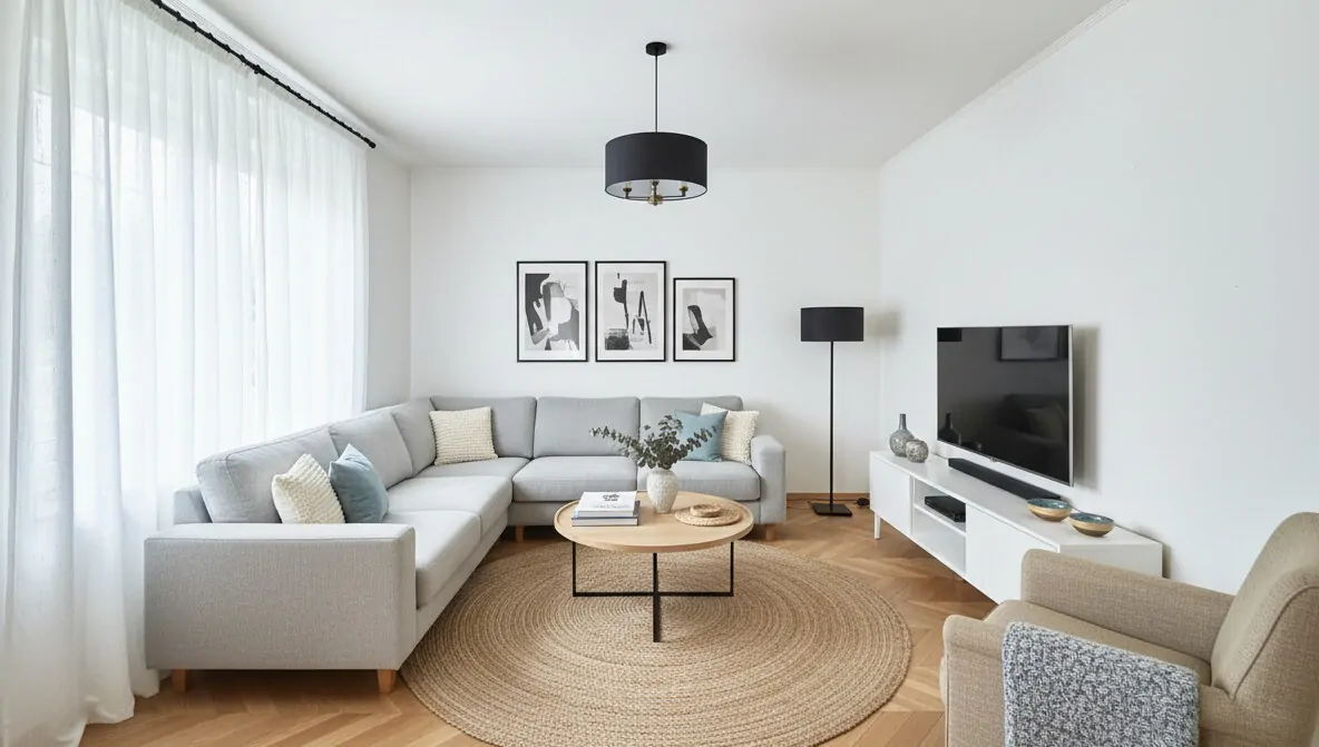 Wohnzimmer - KI eingerichtet