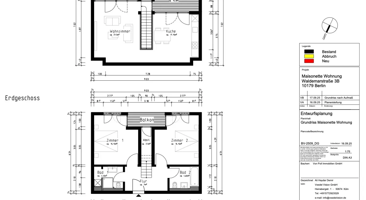 Grundriss Waldemarstr.3b