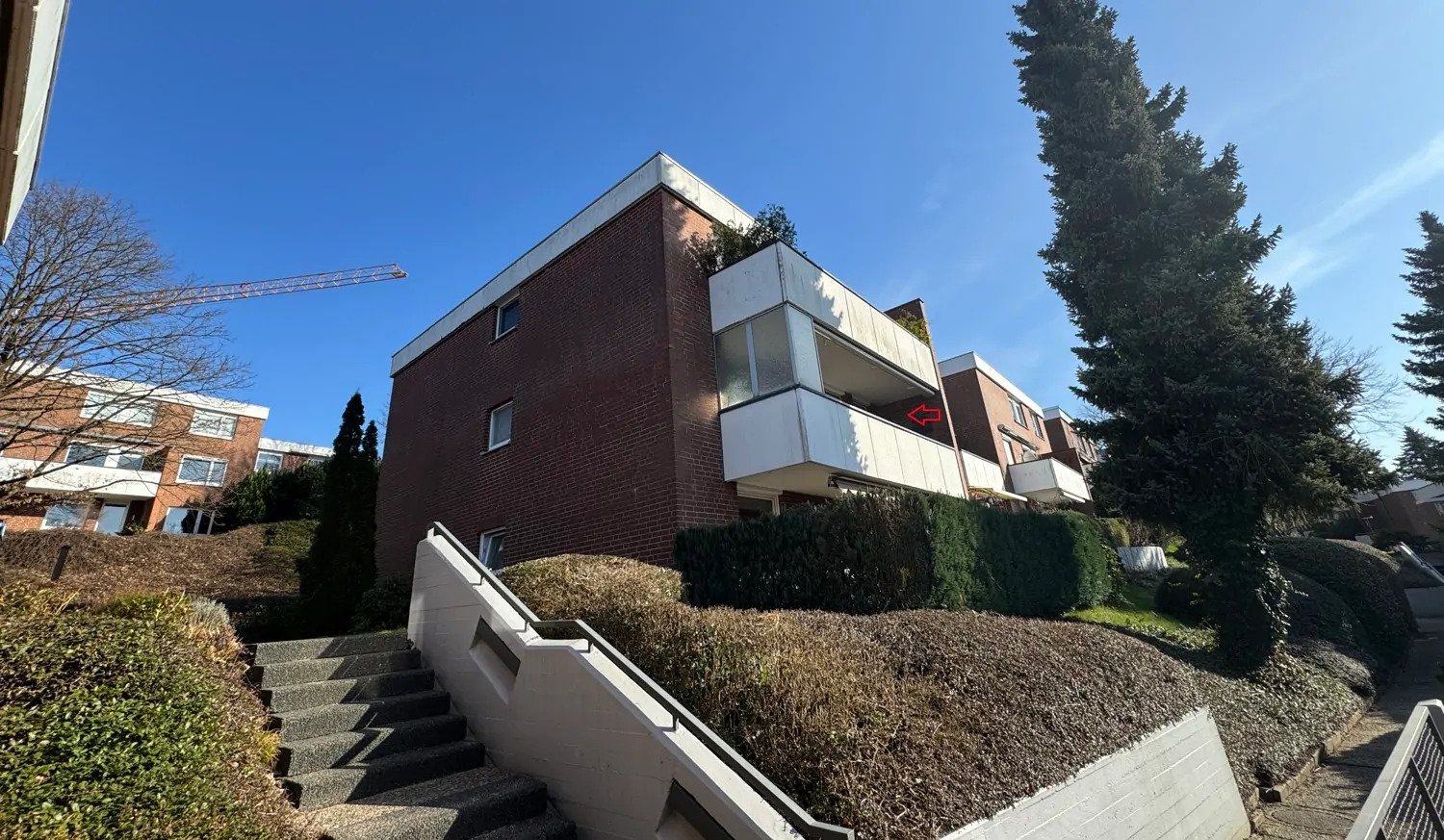 Rückseite mit Blick auf den Balkon