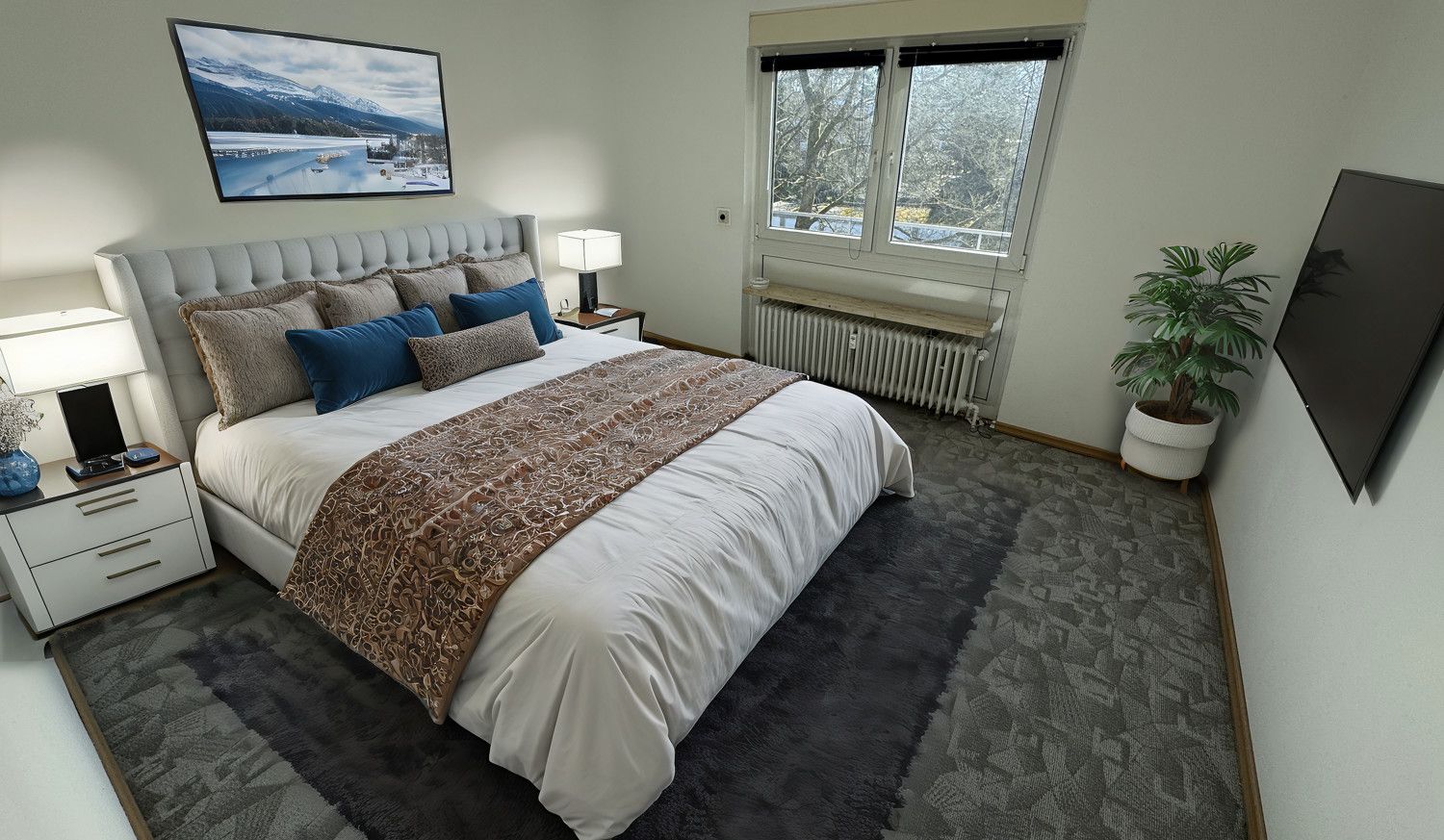 KI möbeliert Schlafzimmer