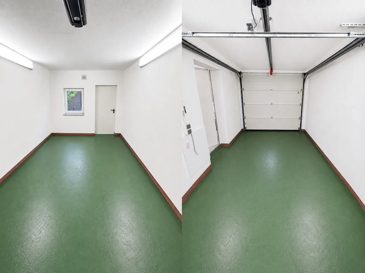 Garage mit Zugang Garten