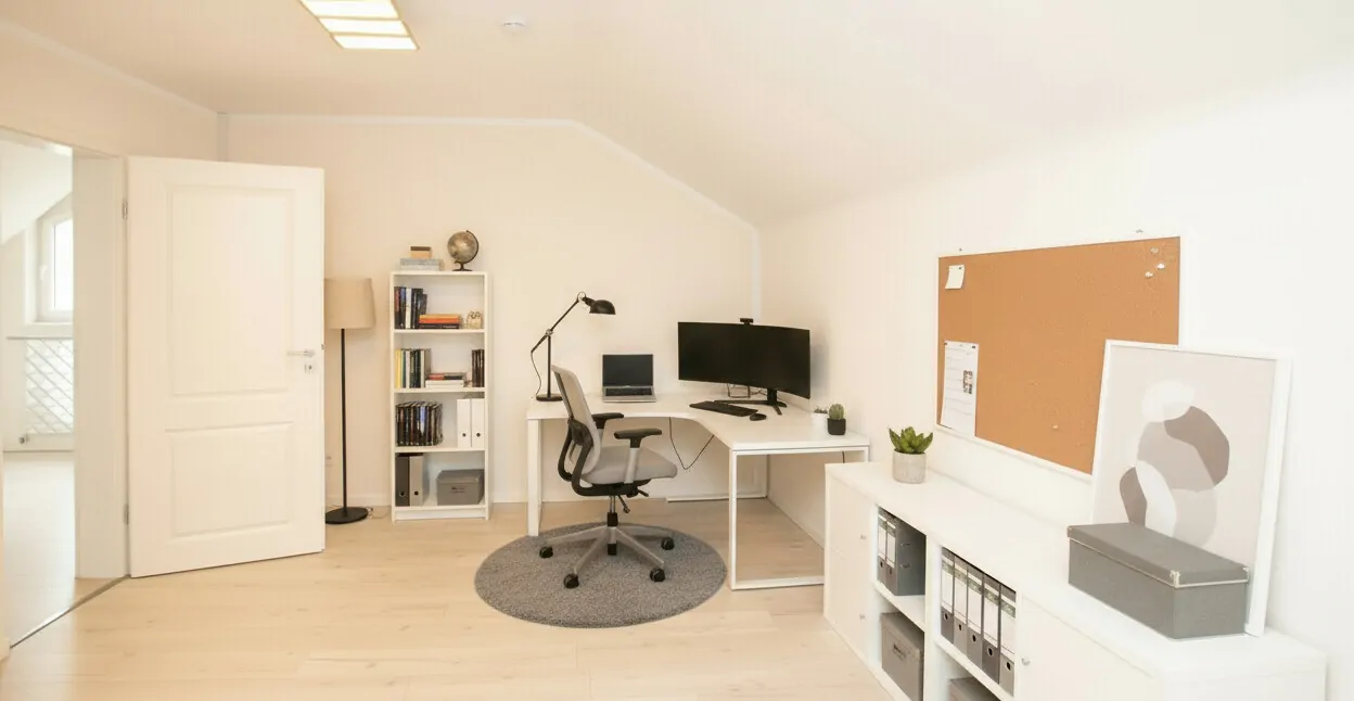Arbeitszimmer Dachgeschoss- visualisiert