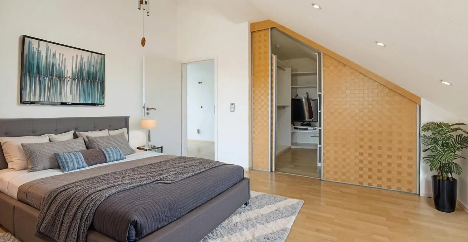 Schlafzimmer mit Ankleide DG -Visualisiert