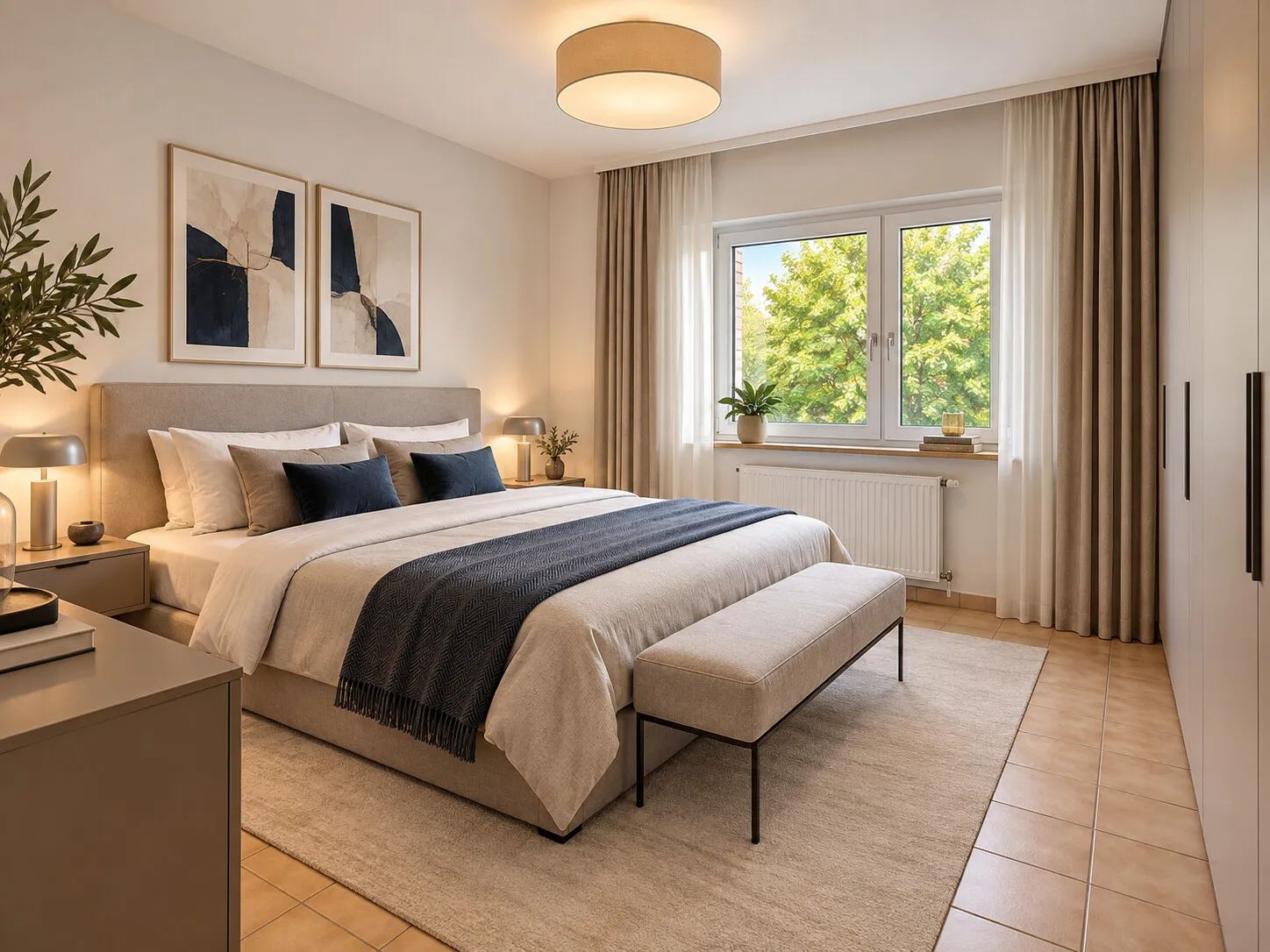 Möblierungsbeispiel Schlafzimmer